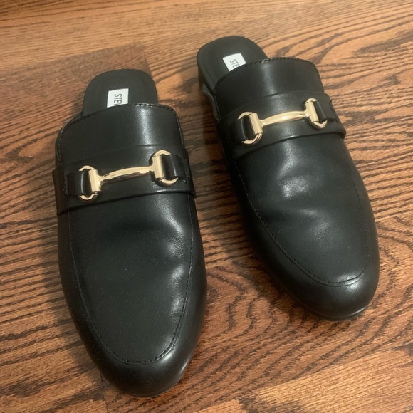 KANDI BLACK LEATHER Steve Madden loafers Size 9.5 - Picture 2 of 2